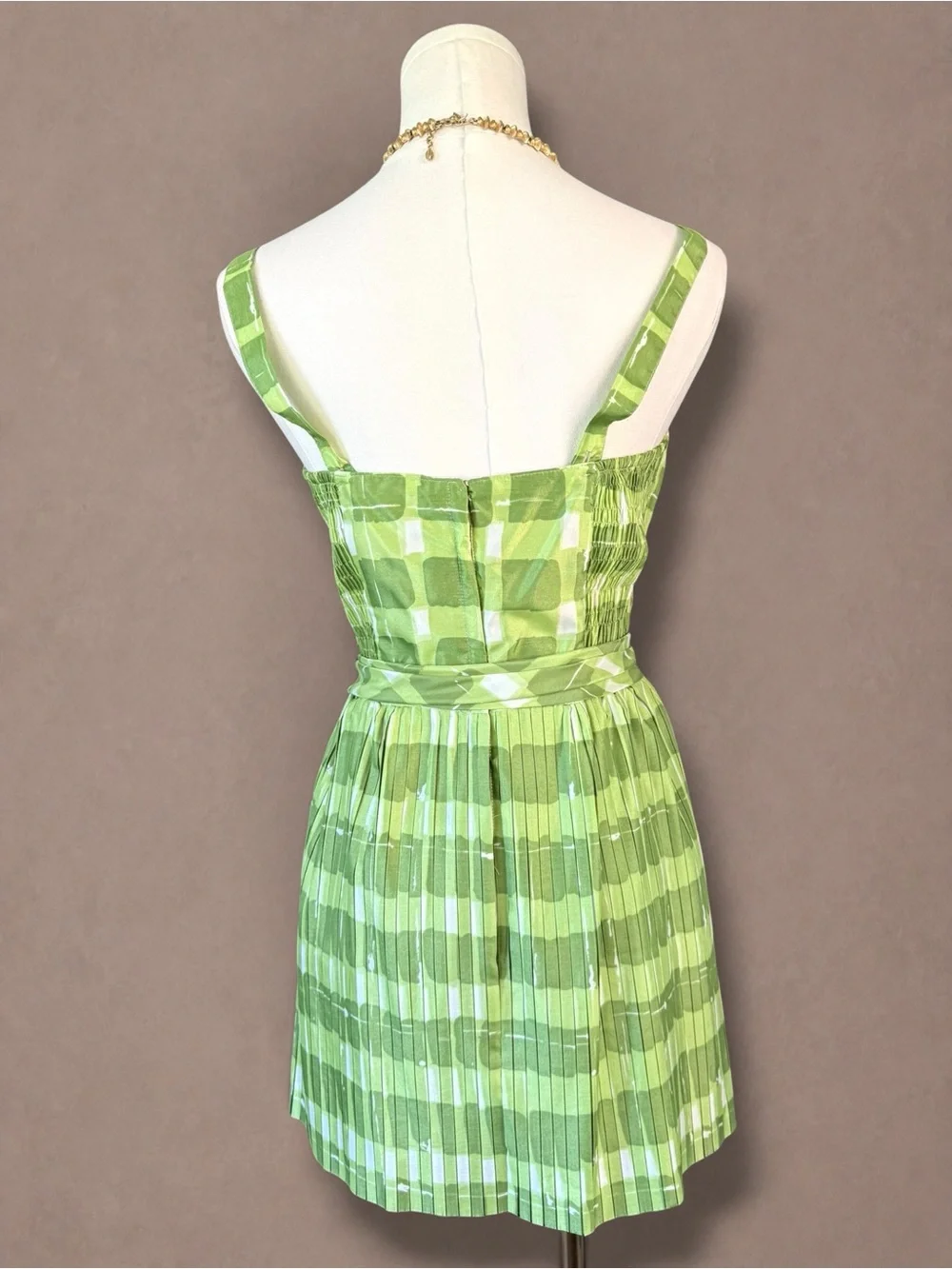 Gabar Deadstock 1960s Green Plaid Swimsuit & Skirt Set - NWT